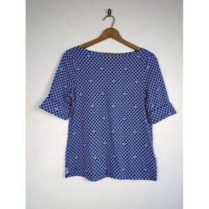 Lauren Ralph Lauren Top‎ Women's Size XL AOP Monogram Old Money Preppy Nautical